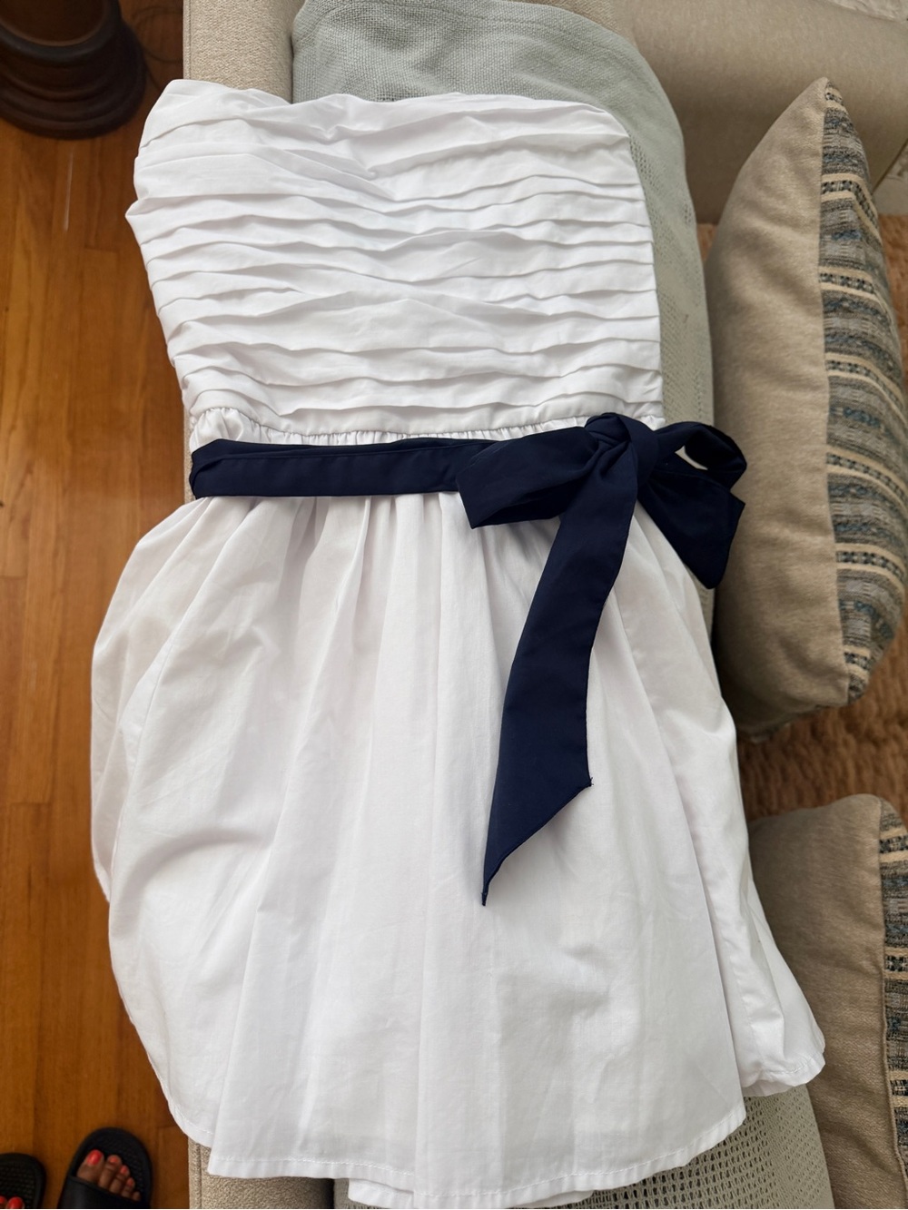 Hollister White Smocked Strapless Top